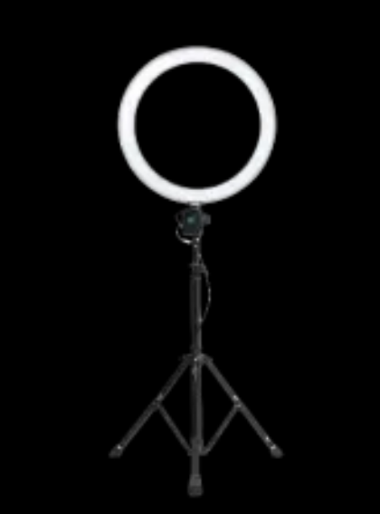 Ring light setup commonly used as a beginner key light for streaming