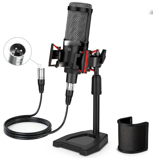 Large-diaphragm XLR microphone for advanced streaming or music setups